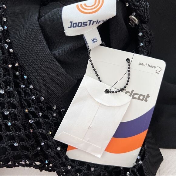 Joos Tricot Swarovski Fish Net Body Con Dress Black Size Extra Small - Picture 12 of 12